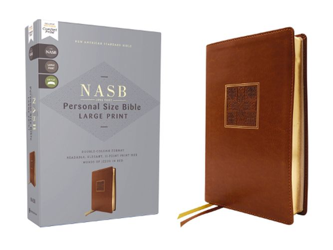 Cover image for NASB, Personal Size Bible, Large Print, Leathersoft, Brown, Red Letter, 1995 Text, Comfort Print