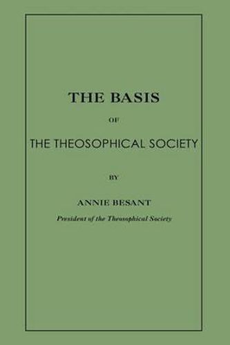 Cover image for The Basis of the Theosophical Society