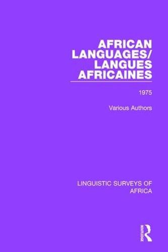 Cover image for African Languages/Langues Africaines: 1975