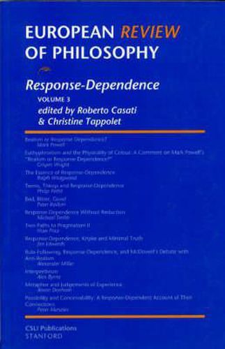 Cover image for European Review of Philosophy: Volume 3: Response-Dependence