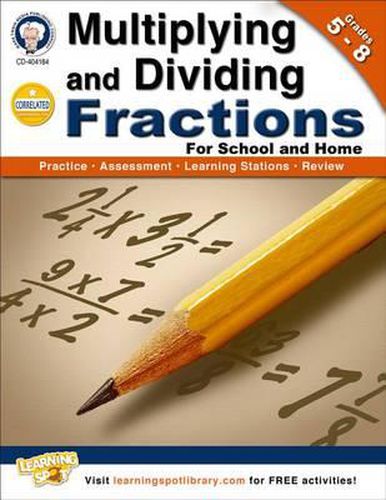 Cover image for Multiplying and Dividing Fractions, Grades 5-8