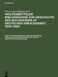 Cover image for Personenregister. Register der Firmen, Gesellschaften, Institutionen und Vereine. Gesamtinhaltsverzeichnisse