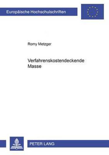 Cover image for Verfahrenskostendeckende Masse