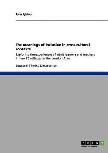 Cover image for The Meanings of Inclusion in Cross-Cultural Contexts