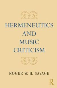 Cover image for Hermeneutics and Music Criticism