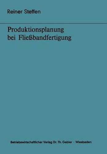 Produktionsplanung Bei Fliessbandfertigung