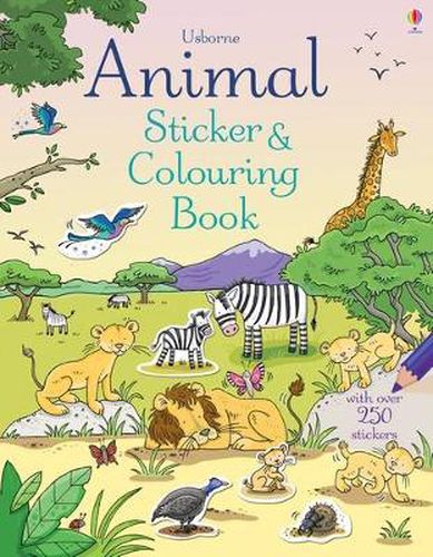 Cover image for Animal Sticker and Colouring Book