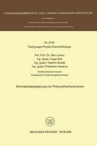 Cover image for Schmelzdispergierung Von Polyurethanionomeren