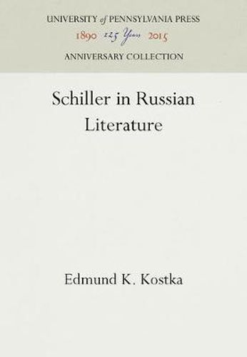 Cover image for Schiller in Russian Literature