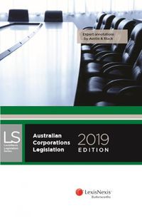 Cover image for Australian Corporations Legislation, 2019 edition