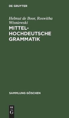 Cover image for Mittelhochdeutsche Grammatik