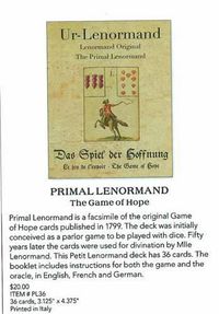 Cover image for Primal Lenormand the Game of Hope