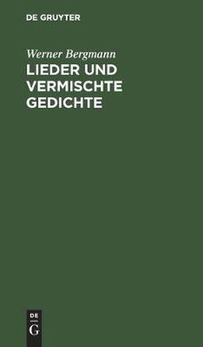 Cover image for Lieder und vermischte Gedichte