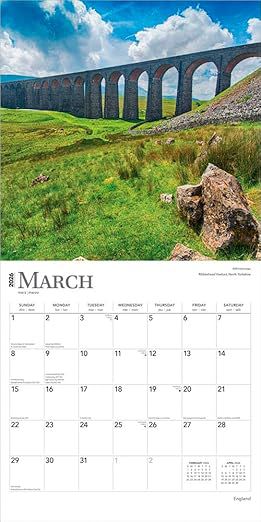 England 2026 Wall Calendar 