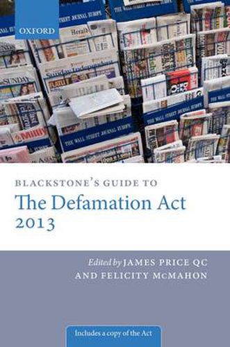 Cover image for Blackstone's Guide to the Defamation Act