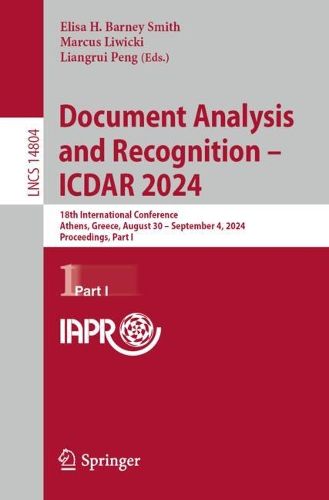 Cover image for Document Analysis and Recognition - ICDAR 2024