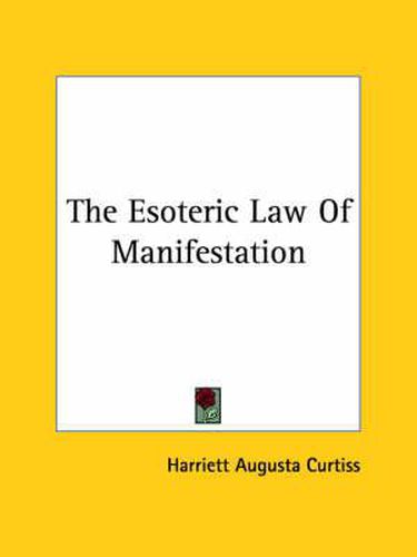 Cover image for The Esoteric Law of Manifestation