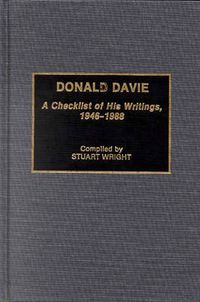 Cover image for Donald Davie: A Checklist of His Writings, 1946-1988