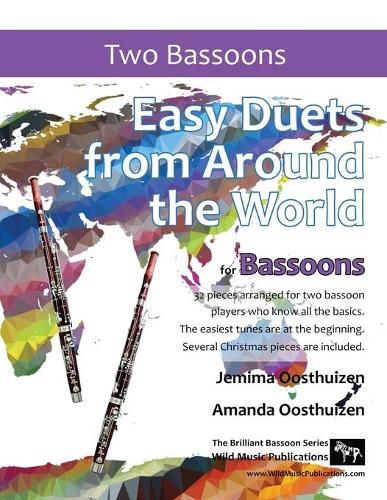 Cover image for Easy Duets from Around the World for Bassoons: 32 exciting pieces arranged for two players who know all the basics.