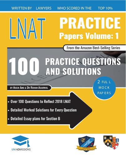 Cover image for LNAT Practice Papers Volume 1: 2 Full Mock Papers, 100 Questions in the style of the LNAT, Detailed Worked Solutions, Law National Aptitude Test, UniAdmissions