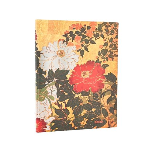 Cover image for 2026 Natsu (Rinpa Florals) Ultra 12-month Vertical Softcover Flexi Dayplanner 2026 (Elastic Band Closure)