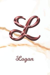 Cover image for Logan: Sketchbook - Blank Imaginative Sketch Book Paper - Letter L Rose Gold White Marble Pink Effect Cover - Teach & Practice Drawing for Experienced & Aspiring Artists & Illustrators - Creative Sketching Doodle Pad - Create, Imagine & Learn to Draw