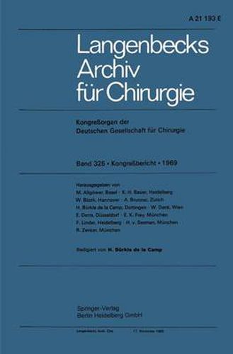 Cover image for Langenbecks Archiv fur Chirurgie: Kongressorgan der Deutschen Gesellschaft fur Chirurgie