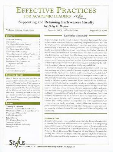 Cover image for Effective Practices for Academic Leaders: Supporting and Retaining Early-Career Faculty