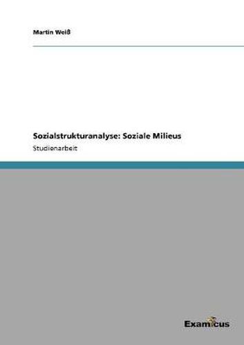 Cover image for Sozialstrukturanalyse: Soziale Milieus