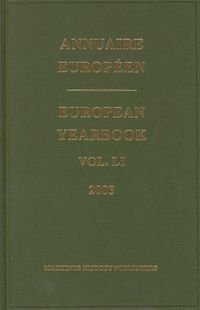 Cover image for European Yearbook / Annuaire Europeen, Volume 51 (2003)