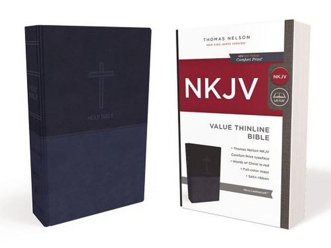 Cover image for NKJV, Value Thinline Bible, Leathersoft, Blue, Red Letter, Comfort Print: Holy Bible, New King James Version