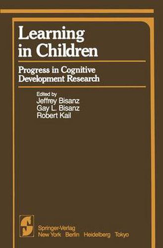 Cover image for Learning in Children: Progress in Cognitive Development Research