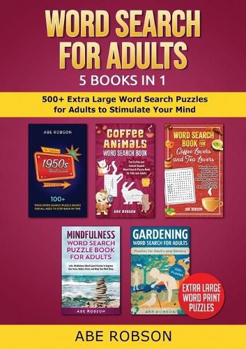 Cover image for Word Search for Adults 5 Books in 1