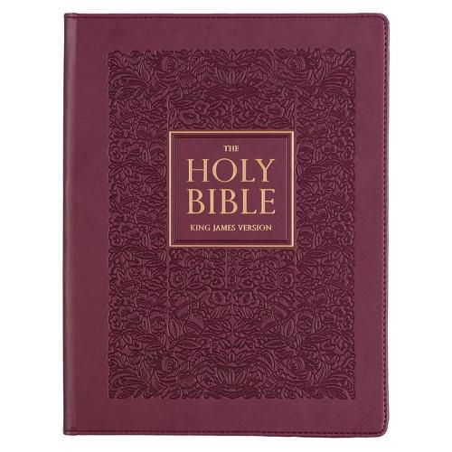 Cover image for KJV Holy Bible, Large Print Note-Taking Bible, Faux Leather Hardcover - King James Version, Plum