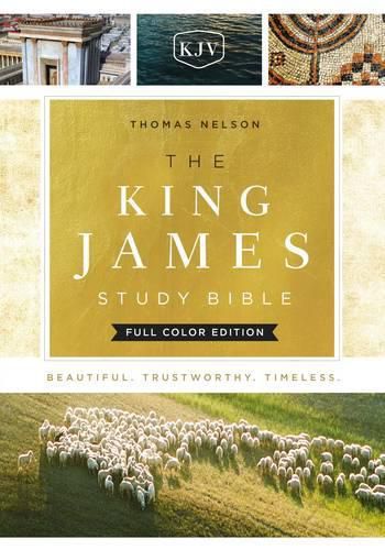 Cover image for The King James Study Bible, Full-Color Edition, Cloth-bound Hardcover, Red Letter: KJV Holy Bible