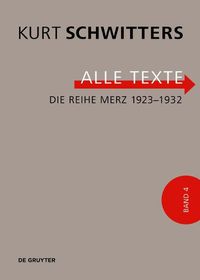 Cover image for Die Reihe Merz 1923-1932