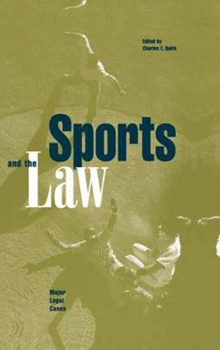 Cover image for Sports and the Law: Major Legal Cases