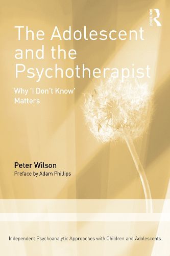 Cover image for The Adolescent and the Psychotherapist