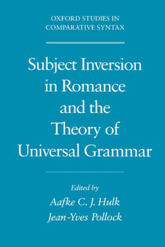 Cover image for Subject Inversion in Romance and the Theory of Universal Grammar