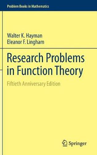 Cover image for Research Problems in Function Theory: Fiftieth Anniversary Edition