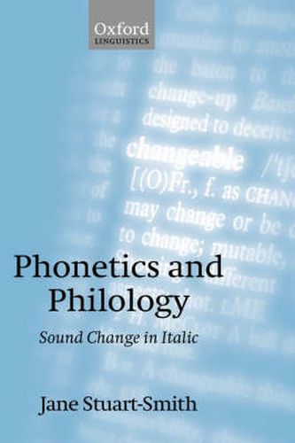 Cover image for Phonetics and Philology: Sound Change in Italic