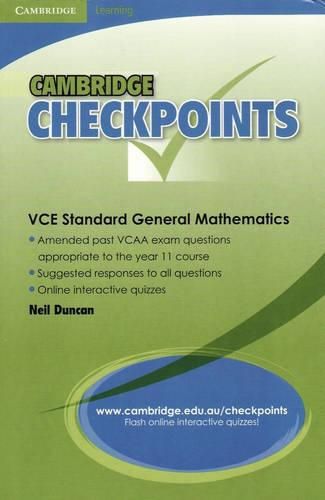 Cover image for Cambridge Checkpoints VCE Standard General Maths