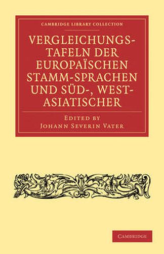 Vergleichungstafeln der europaischen Stamm-Sprachen und Sud-, West- Asiatischer