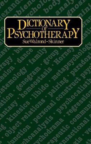 Cover image for Dictionary of Psychotherapy