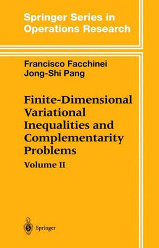 Cover image for Finite-Dimensional Variational Inequalities and Complementarity Problems