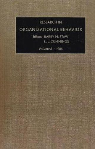 Cover image for Research in Organizational Behavior