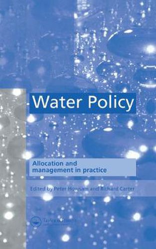 Cover image for Water Policy: Allocation and management in practice