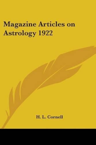 Cover image for Magazine Articles on Astrology 1922