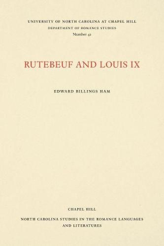 Cover image for Rutebeuf and Louis IX