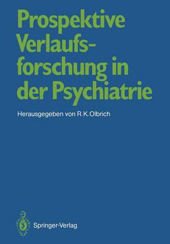 Cover image for Prospektive Verlaufsforschung in der Psychiatrie
